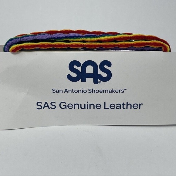SAS Genuine Leather rainbow shoe laces.  New in original packaging - Picture 1 of 2